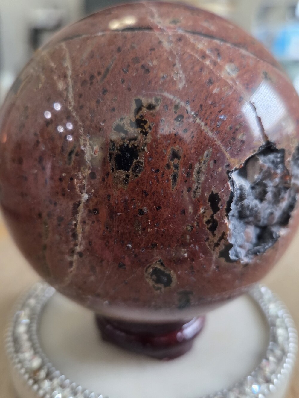 Natural Vesuvianite Geode Crystal Orb Sphere New #7 - Picture 4 of 8